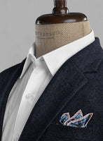 Deep Blue Herringbone Tweed Jacket - StudioSuits