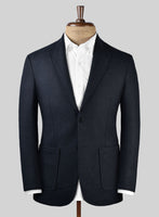 Deep Blue Herringbone Tweed Parker Style Sports Coat - StudioSuits