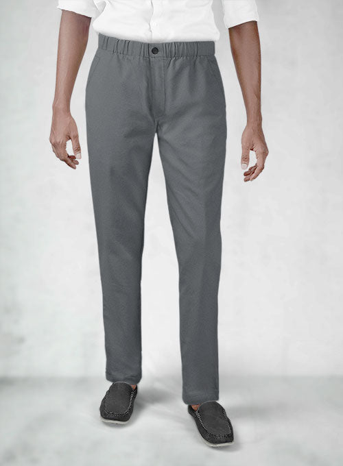 Easy Pants Gray Cotton Canvas - StudioSuits