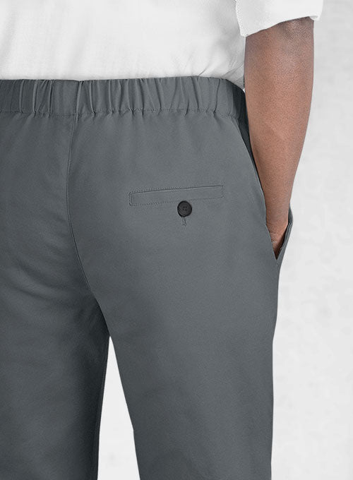 Easy Pants Gray Cotton Canvas - StudioSuits