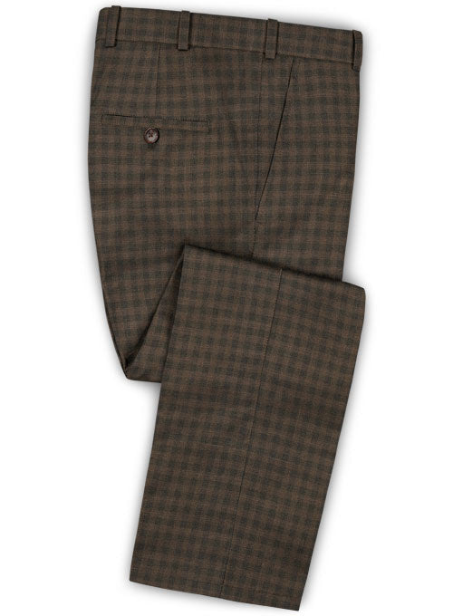 Edward Stretch Cotton Brown Pants - StudioSuits