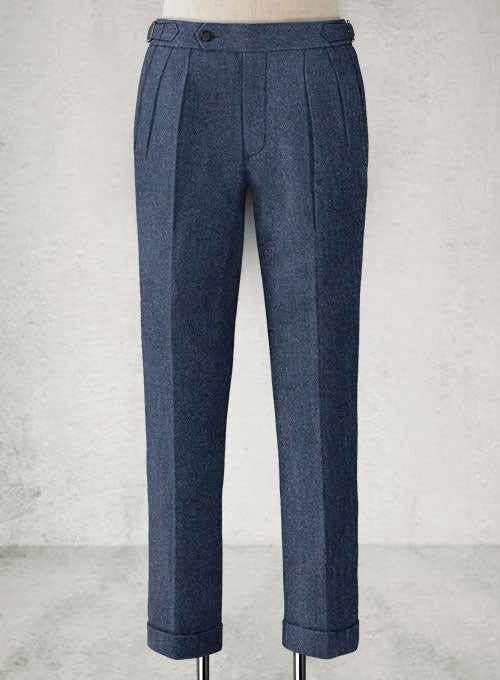 Empire Blue Highland Tweed Trousers - StudioSuits