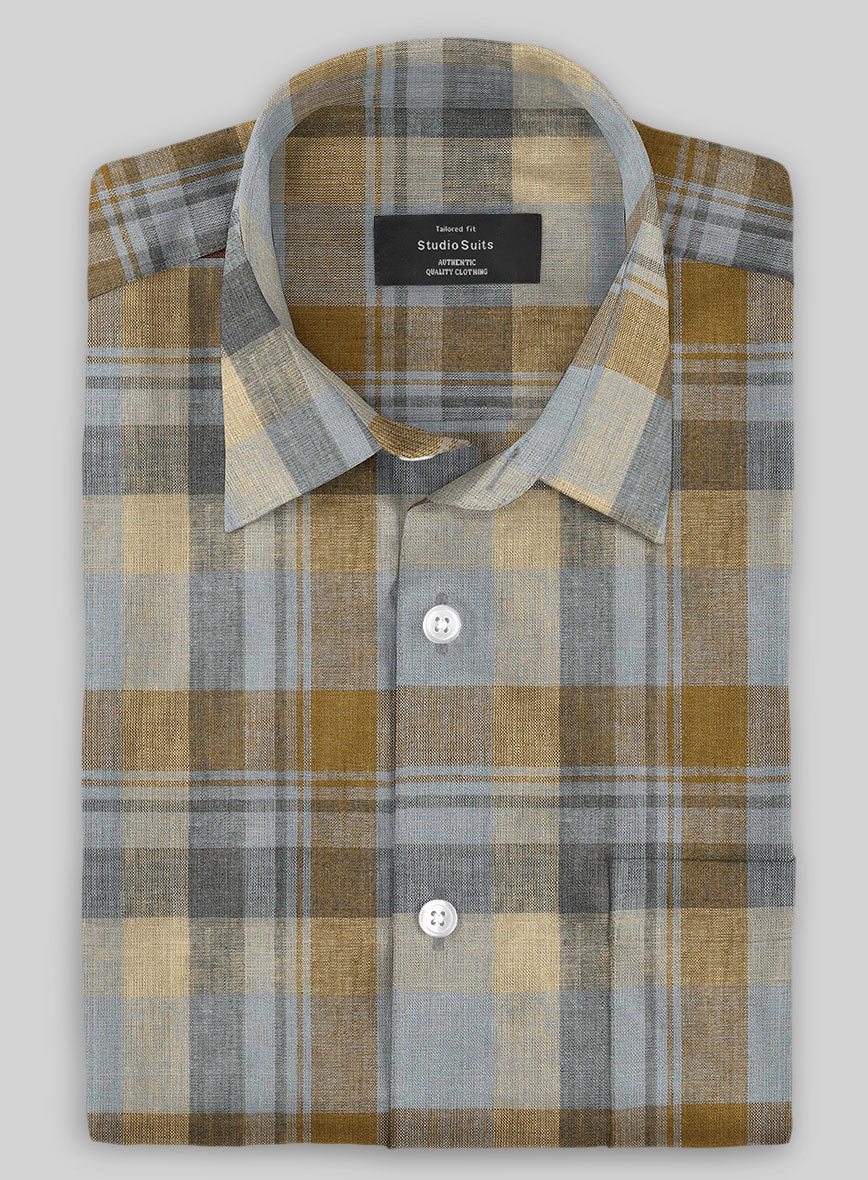Enly Checks Linen Shirt - StudioSuits