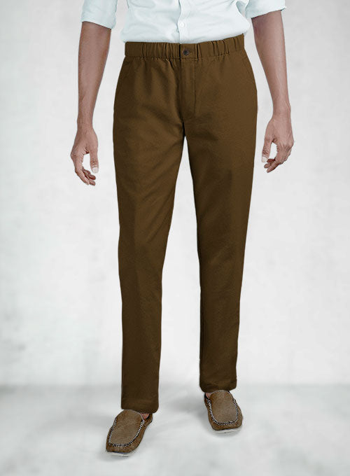 Easy Pants Brown Cotton Canvas - StudioSuits