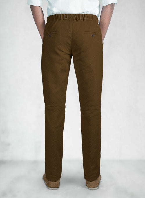 Easy Pants Brown Cotton Canvas - StudioSuits
