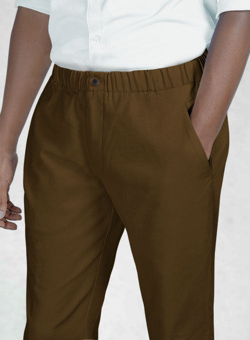 Easy Pants Brown Cotton Canvas - StudioSuits