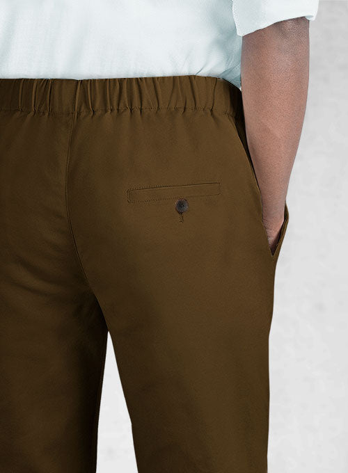 Easy Pants Brown Cotton Canvas - StudioSuits