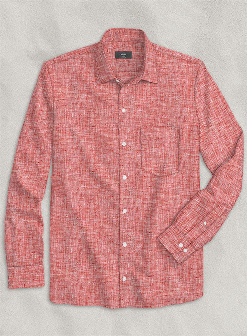 European Red Linen Shirt - StudioSuits