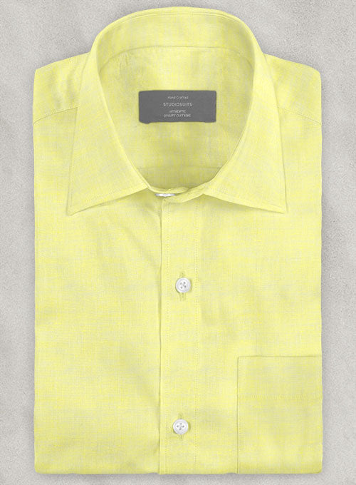 LYDIA YELLOW LINEN BUTTON UP SHIRT