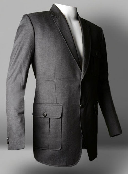 Evoq Dk Gray Pure Wool Danish Style Sports Coat - StudioSuits