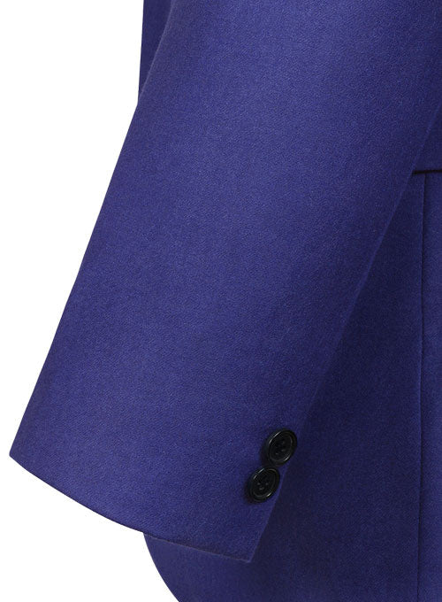 Fizz Blue Flannel Wool Jacket - 40R - StudioSuits
