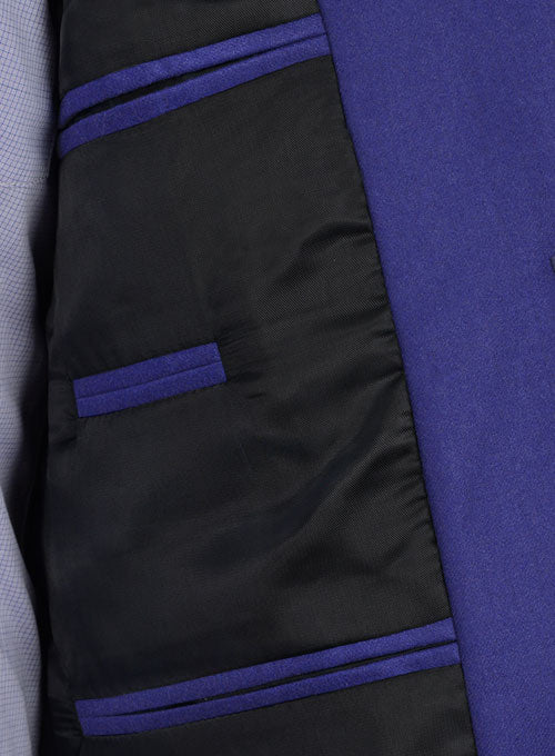 Fizz Blue Flannel Wool Jacket - 40R - StudioSuits