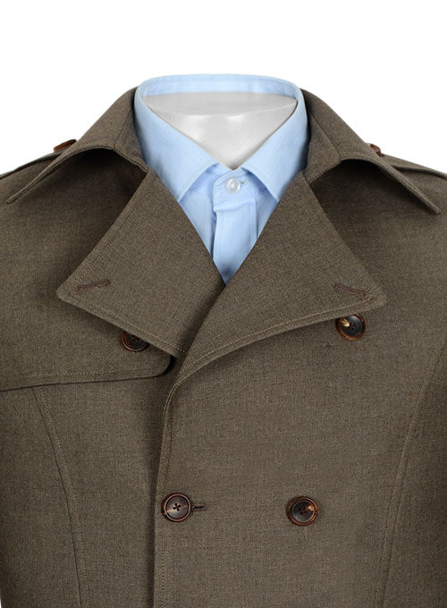 Frosted Brown Terry Rayon Overstyle Jacket - StudioSuits