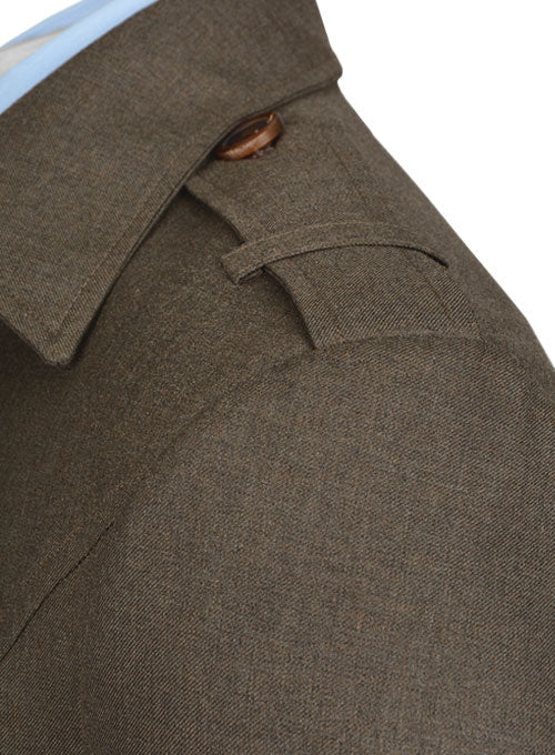 Frosted Brown Terry Rayon Overstyle Jacket - StudioSuits