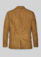 Ginger Brown Suede Leather Blazer - StudioSuits