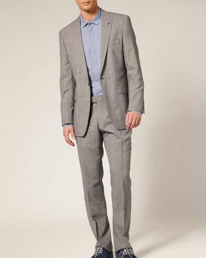 Glen Check Linen Suit - StudioSuits