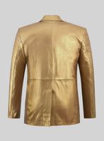 Gold Leather Blazer - StudioSuits