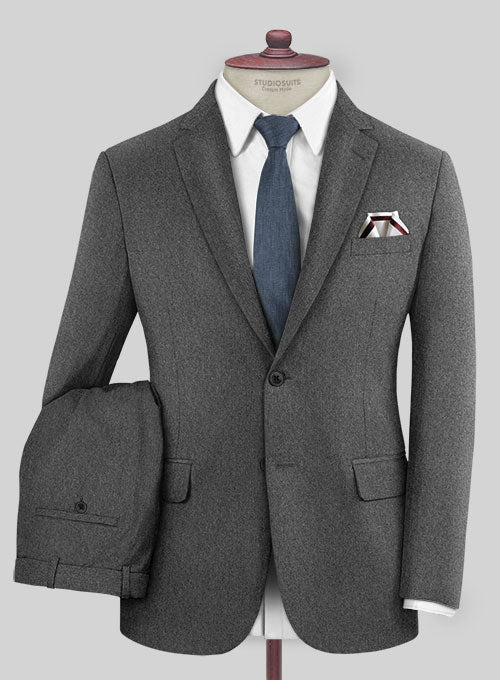 Gray Flannel Wool Suit - StudioSuits