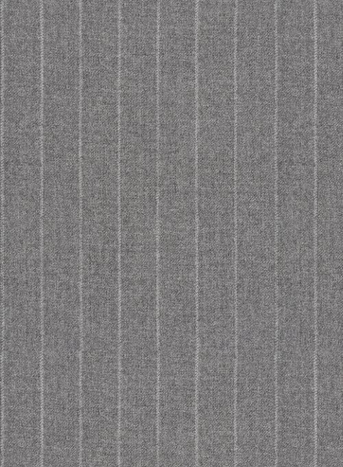 Gray Stripe Flannel Wool Jacket - StudioSuits