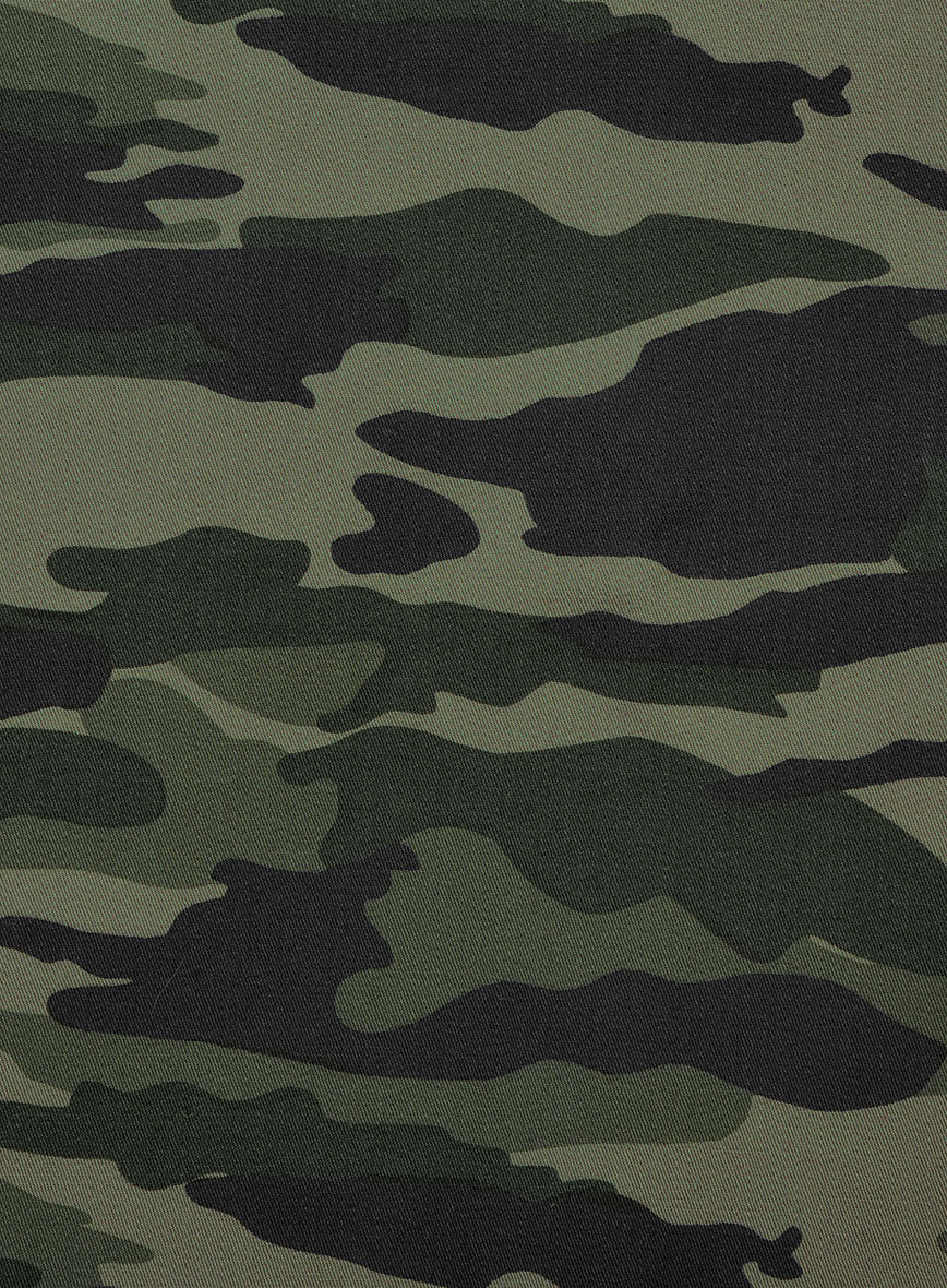 Green Stretch Camo Waist Coat - StudioSuits