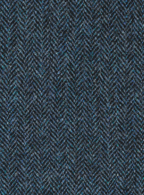Harris Tweed Blue Herringbone Suit - StudioSuits