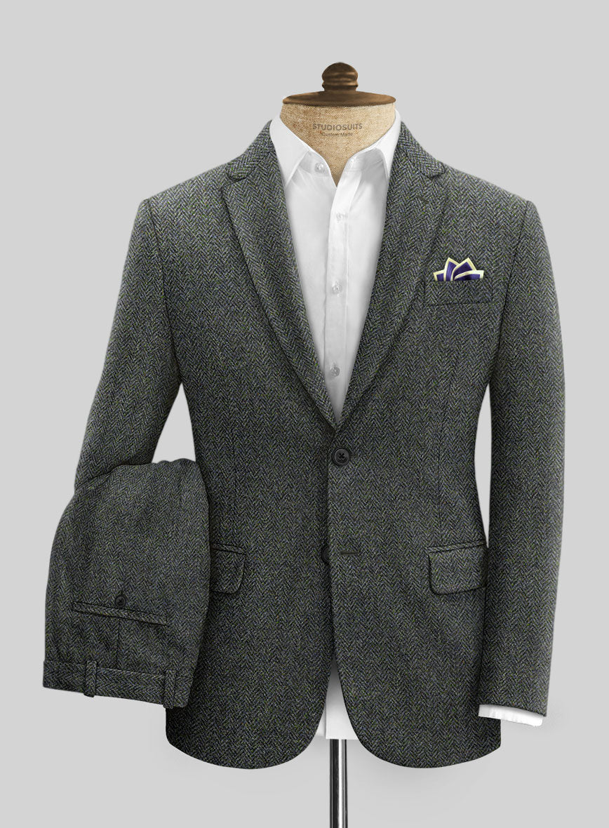 Harris Tweed Ridge Blue Herringbone Suit – StudioSuits