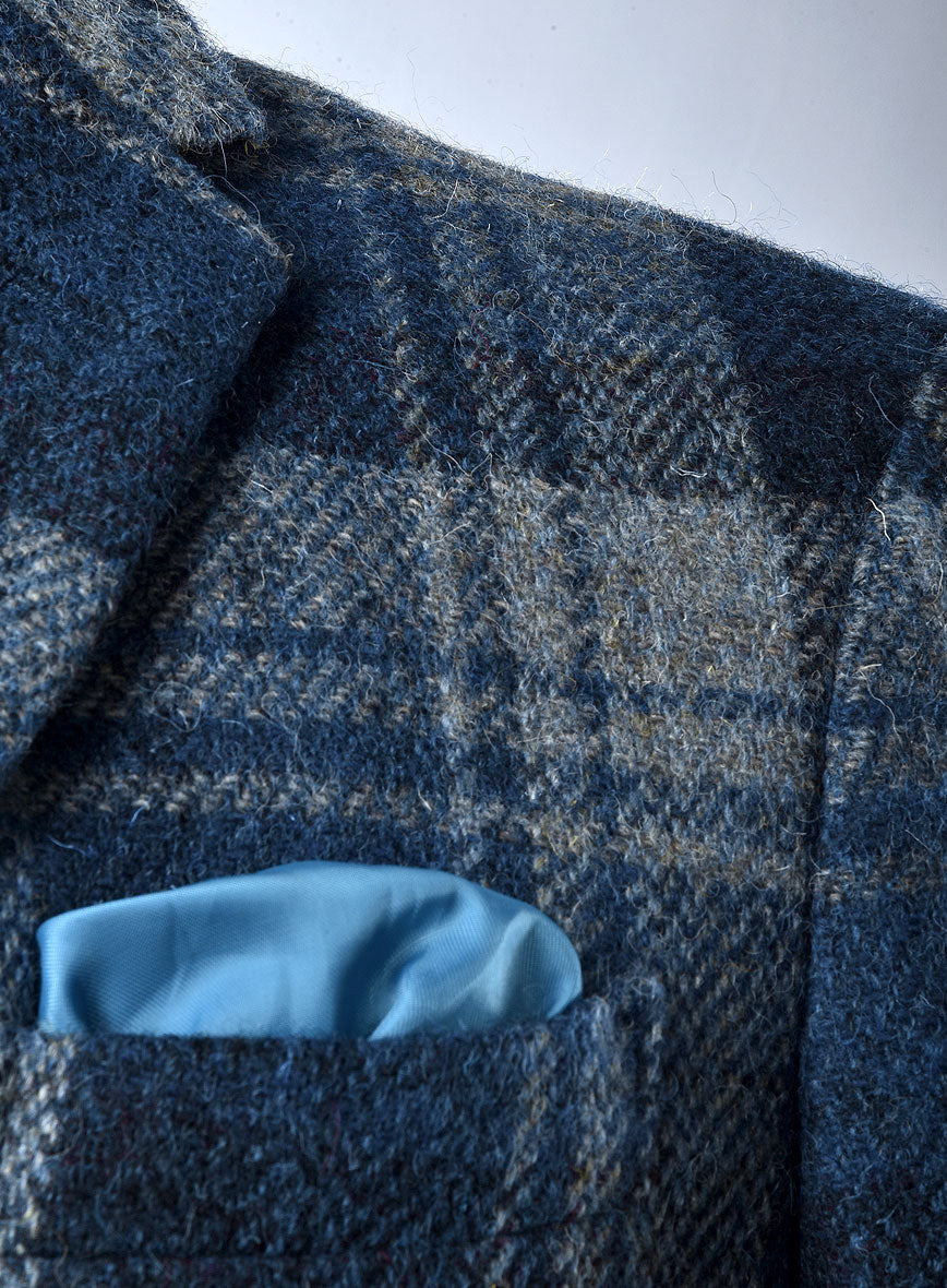 Harris Tweed Blue Tartan Jacket - StudioSuits