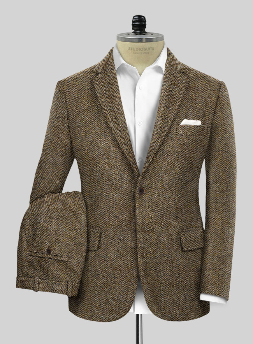 Harris Tweed Hebridean Brown Herringbone Suit – StudioSuits
