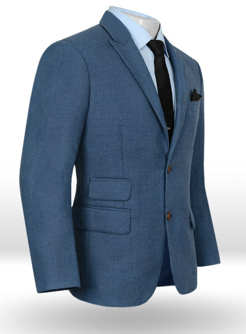 Heavy Blue Flannel Wool Suit - StudioSuits