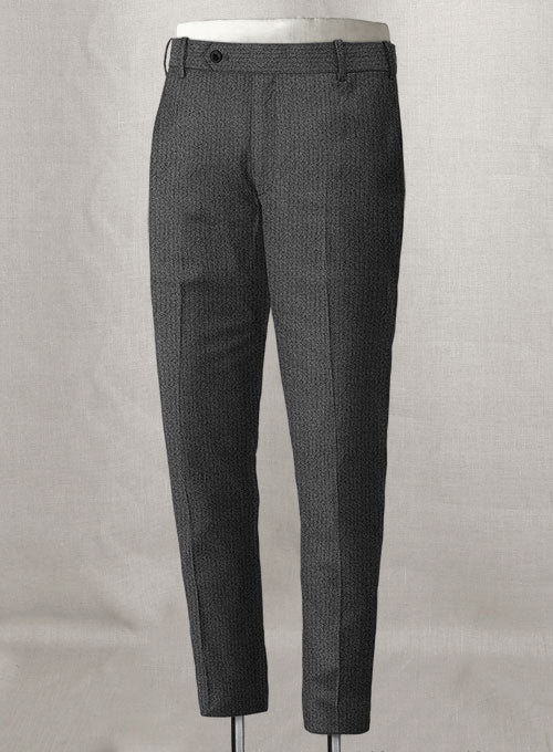 Herringbone Gray Flannel Wool Suit - StudioSuits