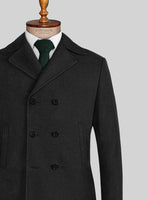 Highlander Black Tweed Pea Coat - StudioSuits