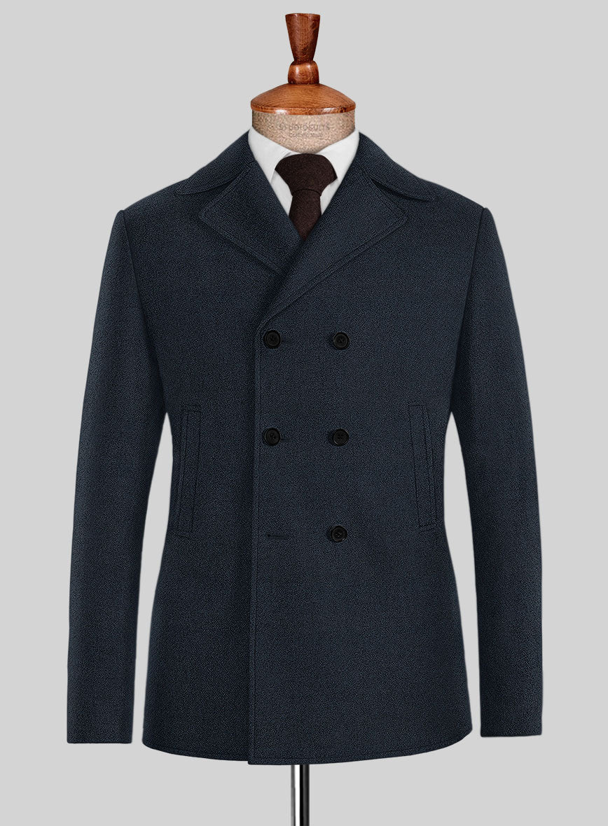 Highlander Blue Tweed Pea Coat - StudioSuits