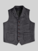 Highlander Charcoal Tweed Hunting Vest - StudioSuits