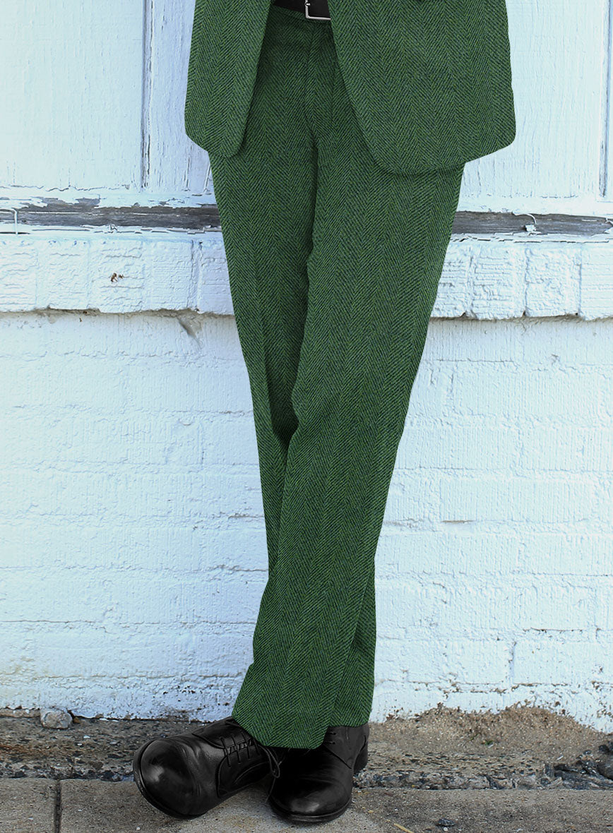 Highlander Heavy Green Herringbone Tweed Suit - StudioSuits
