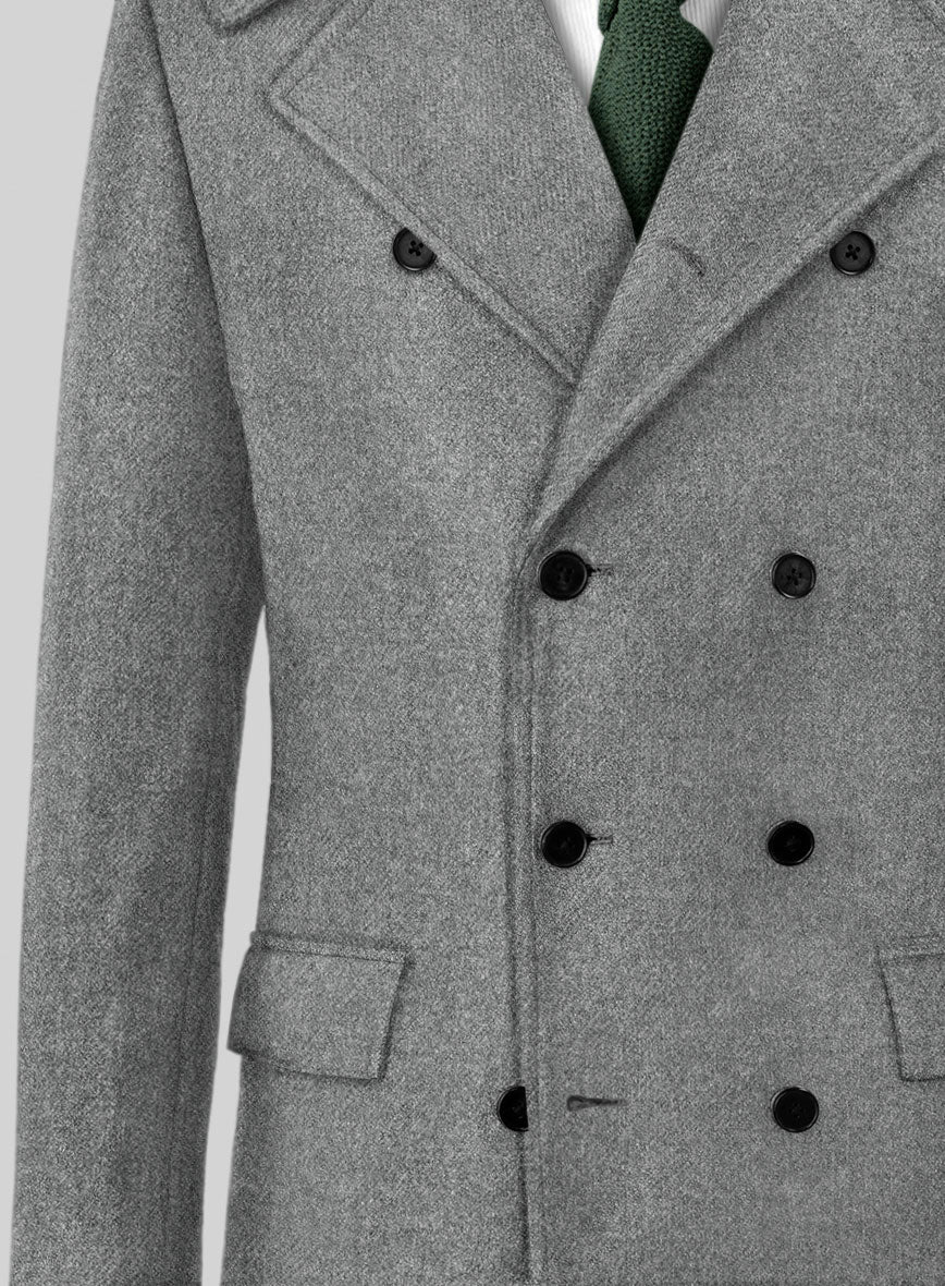 Highlander Light Gray Tweed GQ Overcoat - StudioSuits