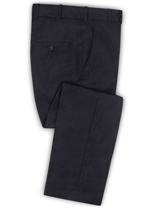 Huddersfield Dark Blue Pure Wool Pants - StudioSuits