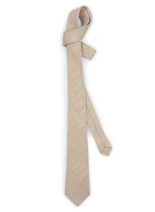 Italian Linen Tie - Denim Light Brown - StudioSuits
