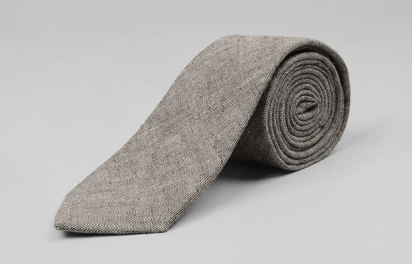 Italian Linen Tie - Votre Gray - StudioSuits