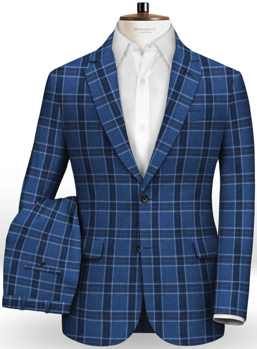 Italian Blue Club Linen Suit - StudioSuits