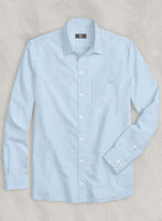 Italian Fine Herringbone Blue Shirt - StudioSuits