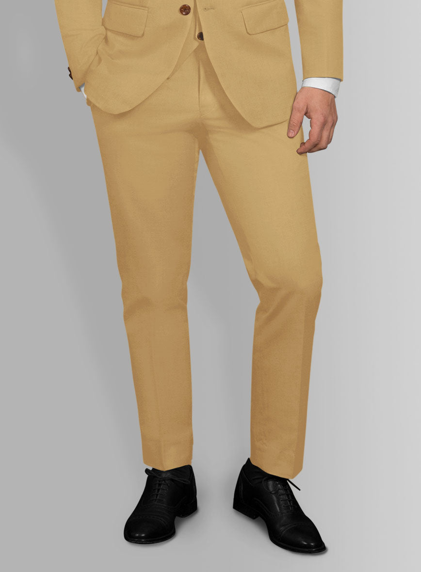 Italian Cider Brown Cotton Stretch Pants - StudioSuits