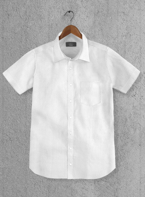 Italian Cotton Dobby Ordaz White Shirt