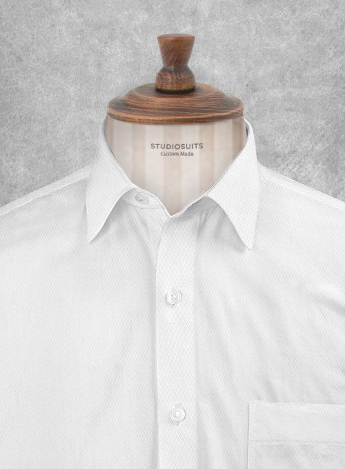 Italian Cotton Dobby Roceta White Shirt