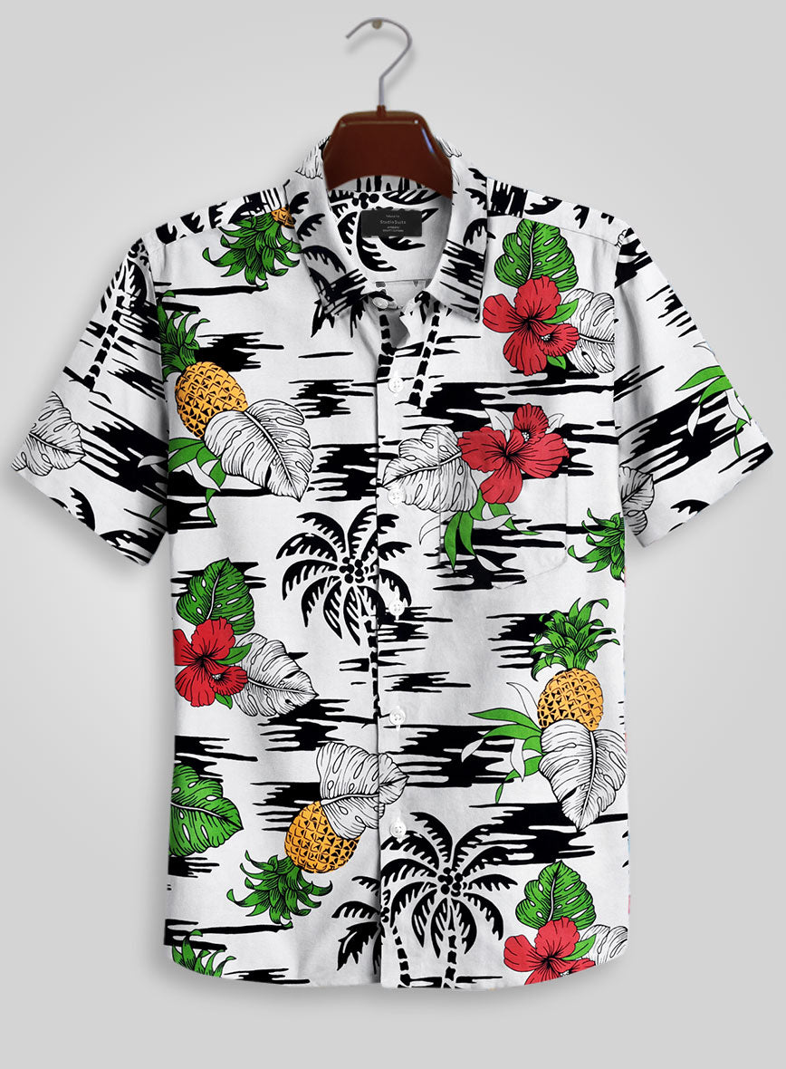 Hudley Cotton Unisex Shirt - HIBISCUS