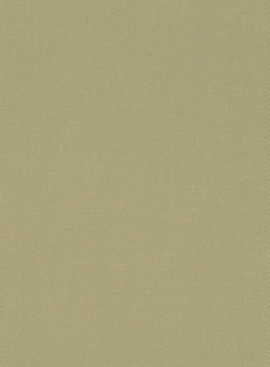 Italian Dark Tan Cotton Stretch Pants - StudioSuits