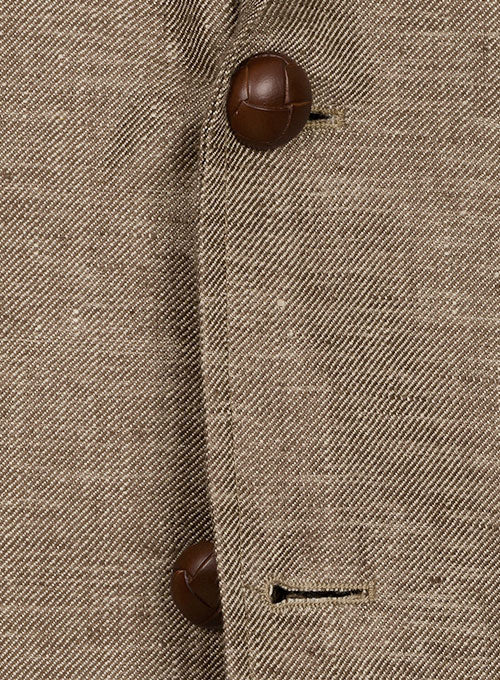 Italian Denim Brown Linen Danish Style Sports Coat - StudioSuits