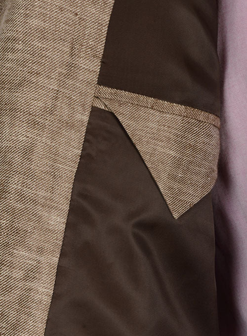 Italian Denim Brown Linen Danish Style Sports Coat - StudioSuits