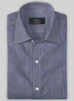Italian Lombardo Dusk Blue Pinstripe Shirt - StudioSuits
