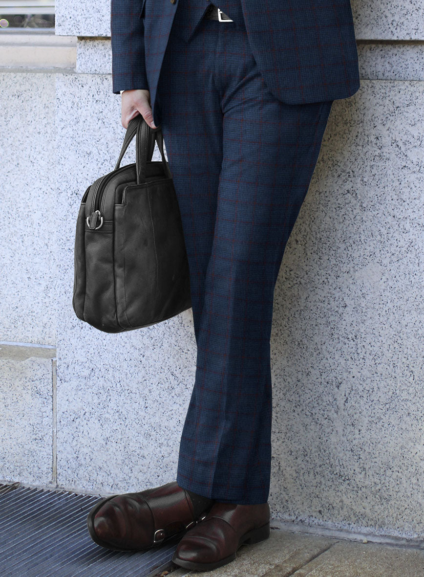 Italian Ermene Blue Wool Pants - StudioSuits