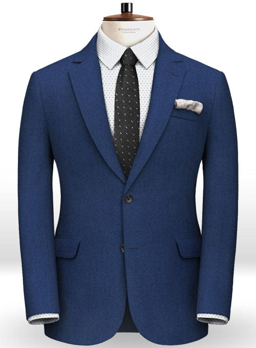 Italian Flannel Lance Blue Wool Jacket - StudioSuits